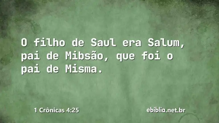 1 Crônicas 4:25