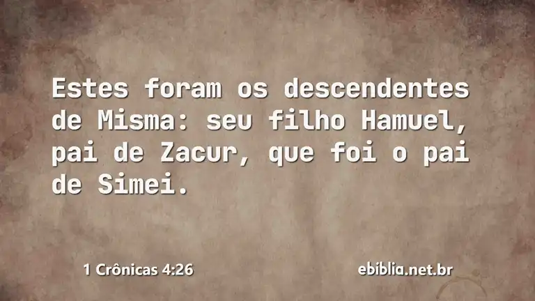 1 Crônicas 4:26