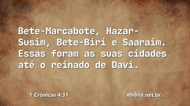 1 Crônicas 4:31