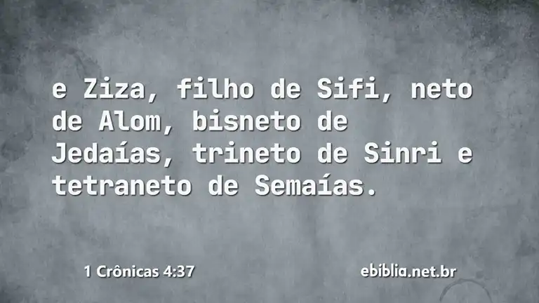 1 Crônicas 4:37