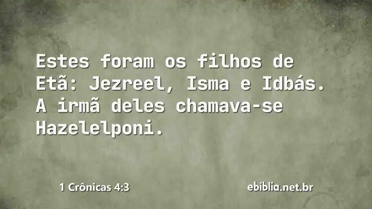 1 Crônicas 4:3