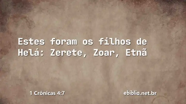 1 Crônicas 4:7