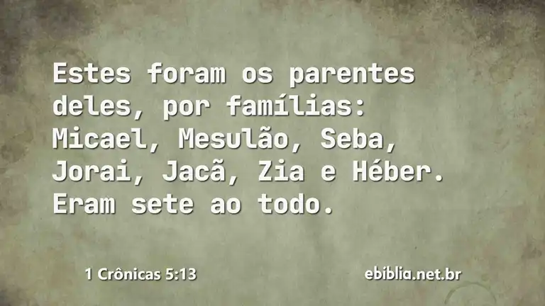 1 Crônicas 5:13