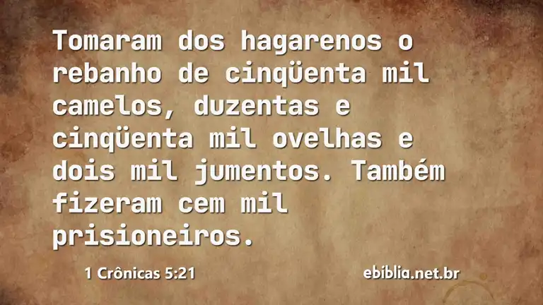 1 Crônicas 5:21