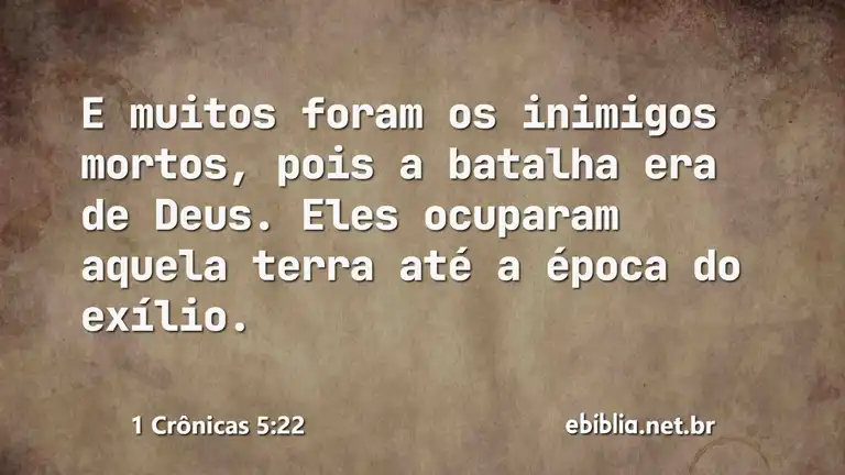 1 Crônicas 5:22