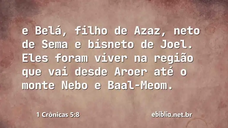 1 Crônicas 5:8