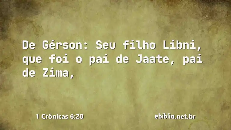 1 Crônicas 6:20