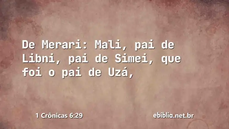 1 Crônicas 6:29