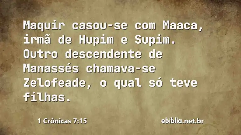 1 Crônicas 7:15