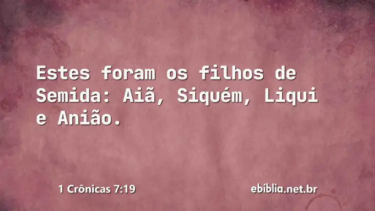 1 Crônicas 7:19