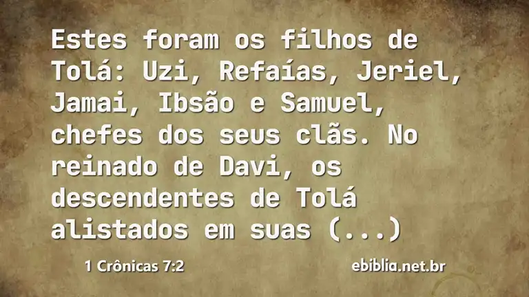 1 Crônicas 7:2