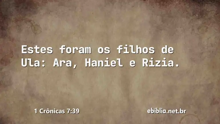 1 Crônicas 7:39