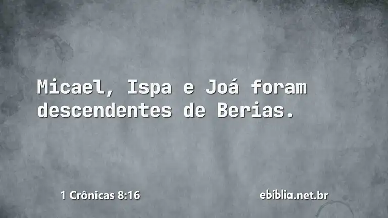 1 Crônicas 8:16