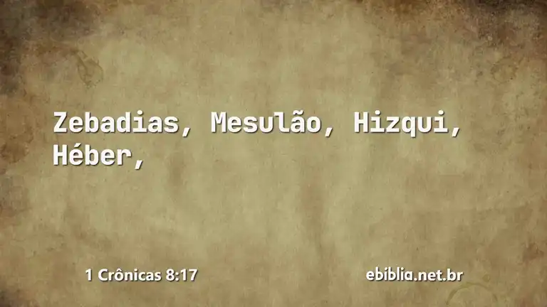 1 Crônicas 8:17