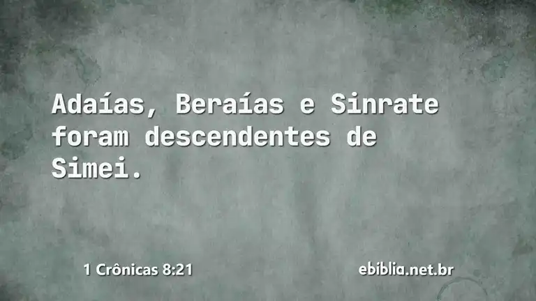 1 Crônicas 8:21