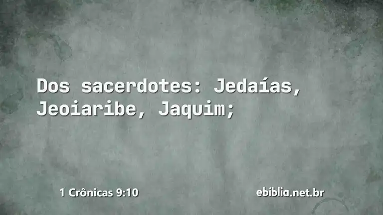 1 Crônicas 9:10