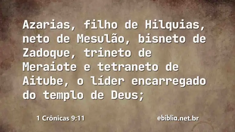 1 Crônicas 9:11