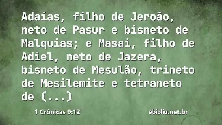 1 Crônicas 9:12