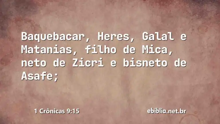 1 Crônicas 9:15