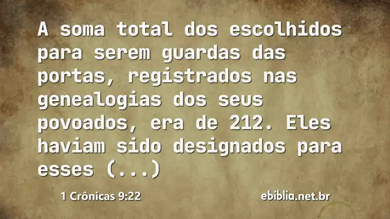 1 Crônicas 9:22