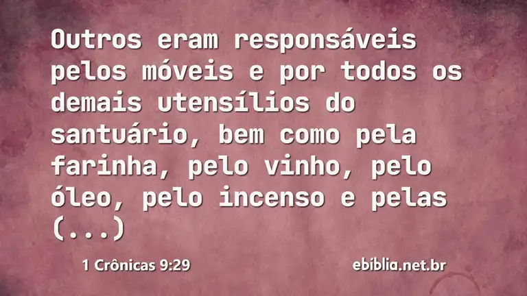 1 Crônicas 9:29