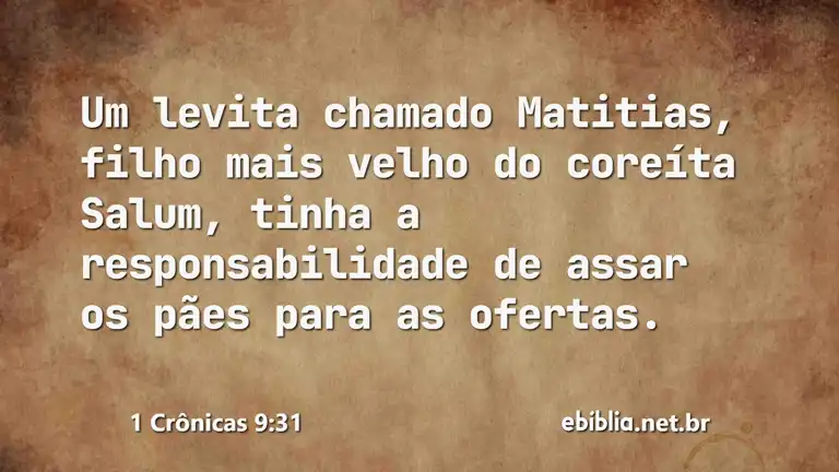 1 Crônicas 9:31