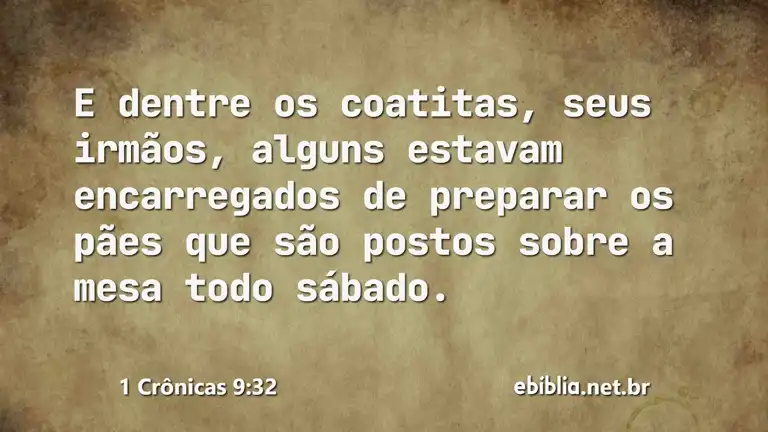 1 Crônicas 9:32