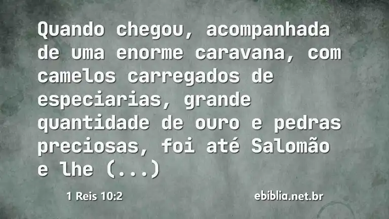 1 Reis 10:2