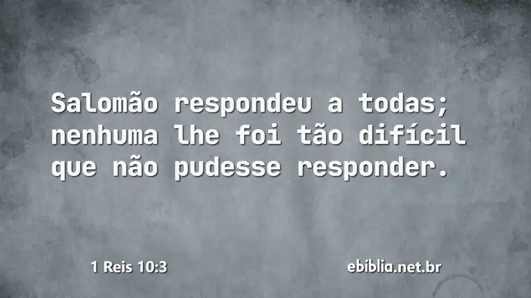 1 Reis 10:3