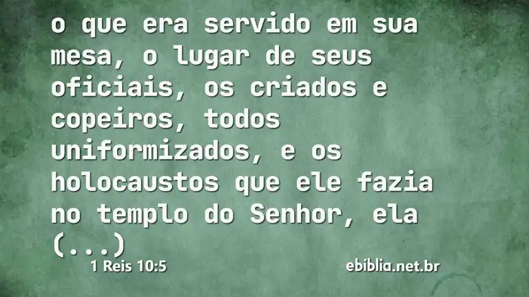 1 Reis 10:5