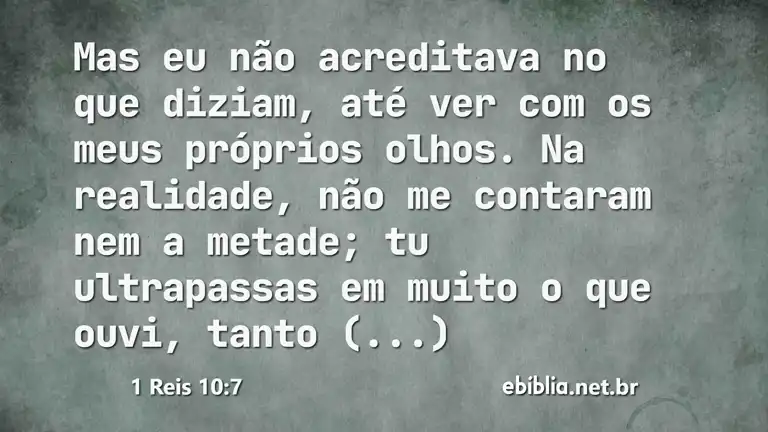 1 Reis 10:7