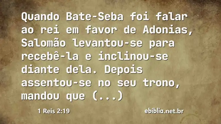 1 Reis 2:19