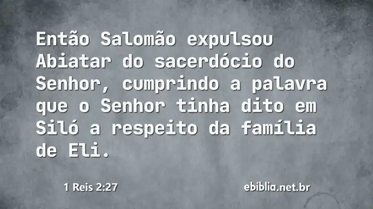 1 Reis 2:27