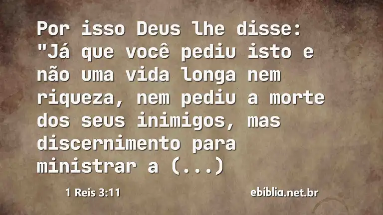 1 Reis 3:11