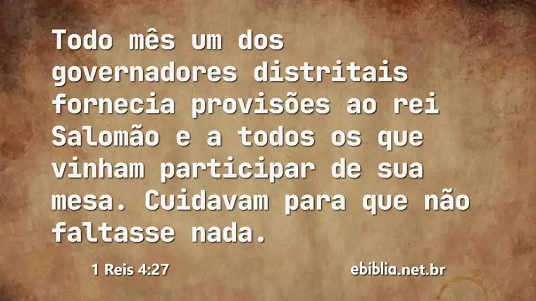 1 Reis 4:27