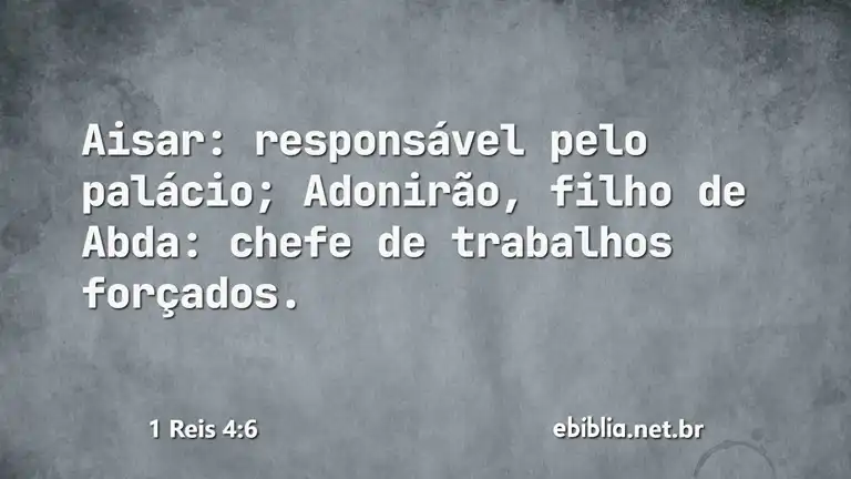 1 Reis 4:6