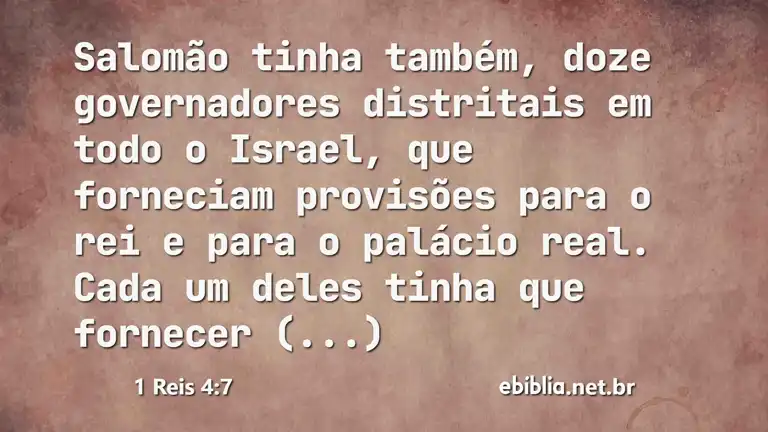 1 Reis 4:7