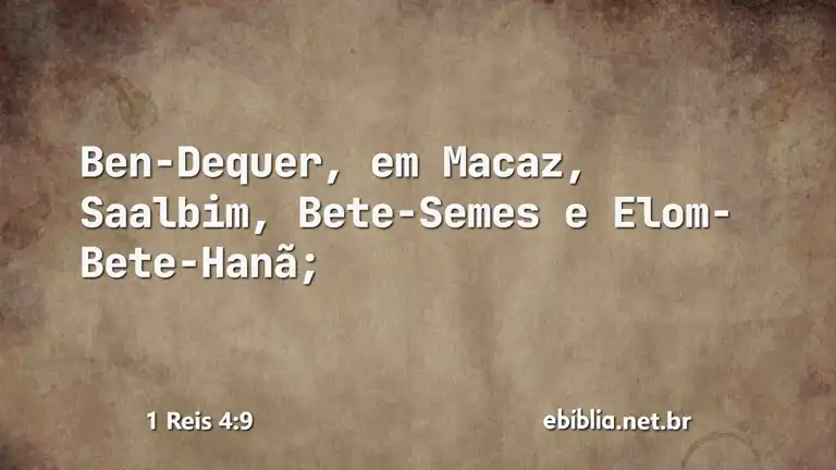 1 Reis 4:9