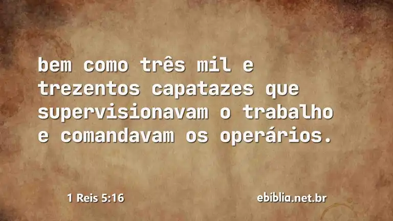 1 Reis 5:16