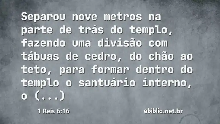 1 Reis 6:16