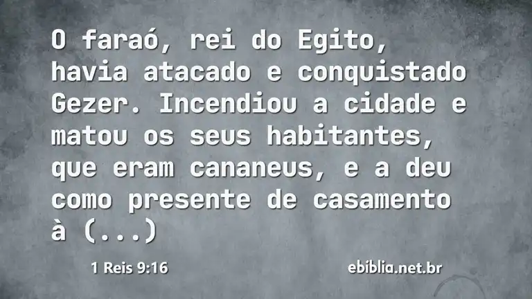 1 Reis 9:16