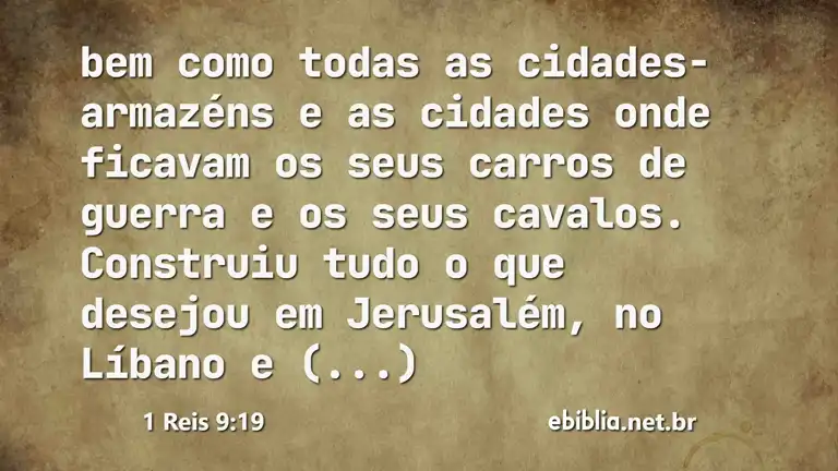 1 Reis 9:19