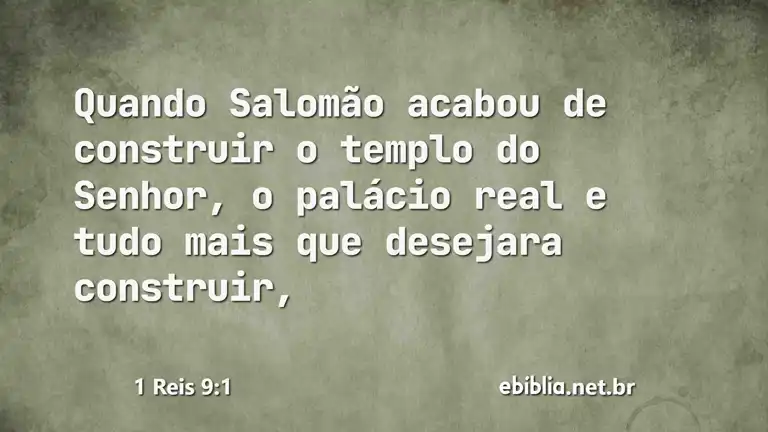 1 Reis 9:1