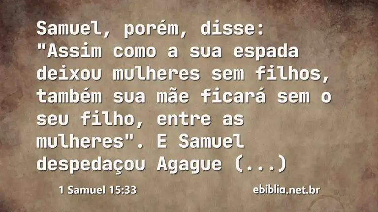 1 Samuel 15:33