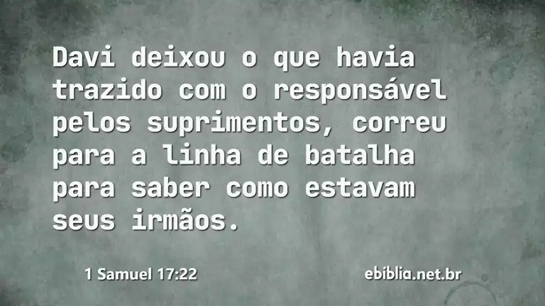 1 Samuel 17:22