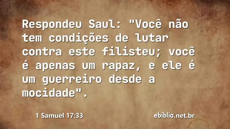 1 Samuel 17:33