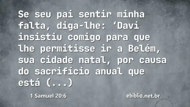 1 Samuel 20:6