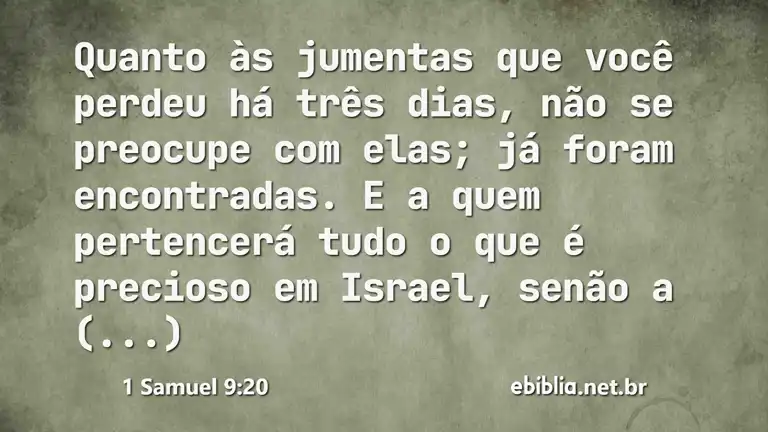 1 Samuel 9:20