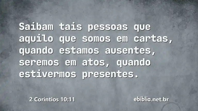 2 Coríntios 10:11