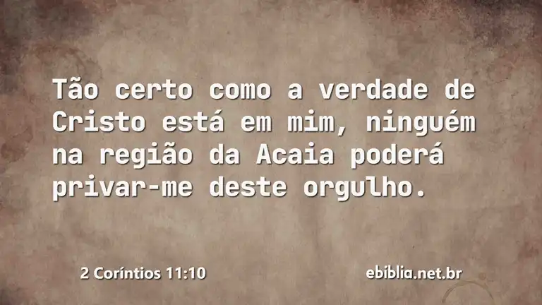 2 Coríntios 11:10